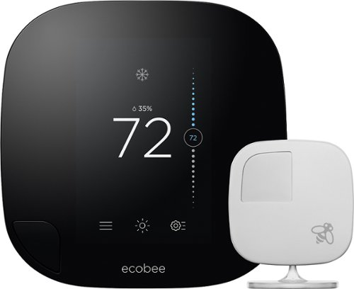  ecobee - ecobee3 Wi-Fi Smart Thermostat with Remote Sensor (1st Generation) - Black