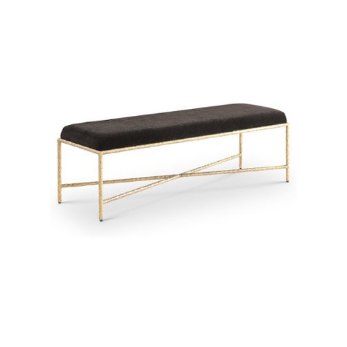 Meridian Furniture - Valley Chenille Fabric Bench - Brown-Front_Standard 