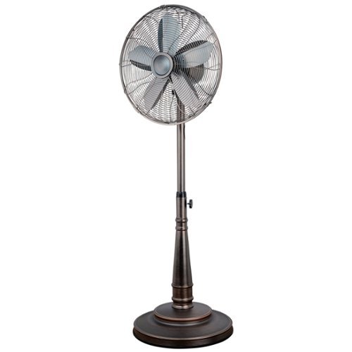 Optimus - 16 Inch Retro Oscillating Stand Fan with Oil Rubbed Finish - Bronze-Front_Standard 
