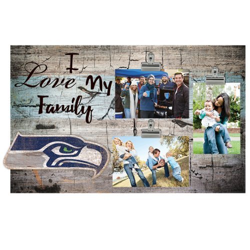 Fan Creations - Seattle Seahawks 11" x 19" I Love My Family Clip Photo Frame - Multicolor-Front_Standard 