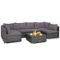Costway - 7PCS Patio Rattan Furniture Set Sectional Sofa Cushioned Garden - Gray-Front_Standard