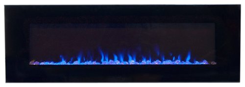 Northwest - 54-Inch Electric Fireplace Wall Mounted - LED Fire and Ice Flame, Adjustable Heat, and Brightness with Remote - Black-Front_Standard 