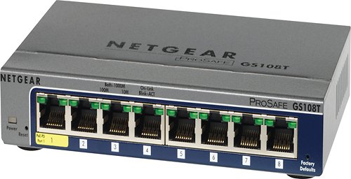  NETGEAR - 8-Port 10/100/1000 Mbps Gigabit Smart Managed Pro Switch - Silver