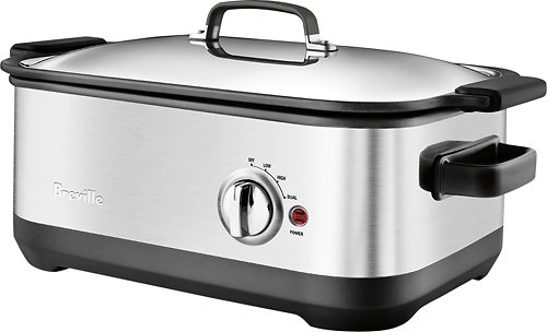 Breville - 7-Quart Slow Cooker - Silver/Black-Angle_Standard 