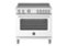 Bertazzoni - 36" Master Series range - Electric oven - 5 induction zones - Matte White-Front_Standard