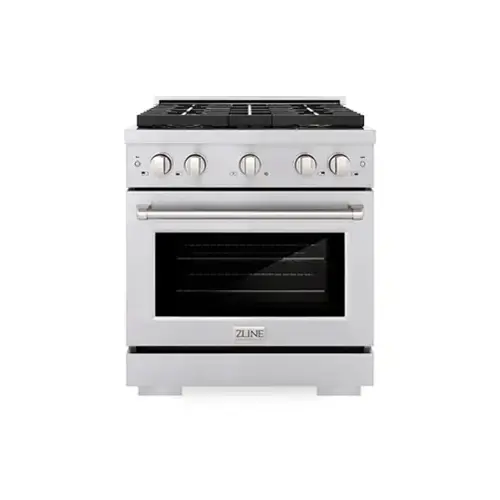 Front. ZLINE - ZLINE 30 in. 4.2 cu. ft. Freestanding Paramount Dual Fuel Range with DuoPro Cooktop and Convection Oven - Stainless Steel.