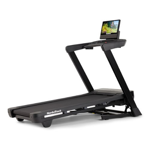 NordicTrack - T Series 16: Folding Treadmill with Incline & Decline, 16" Smart HD Touchscreen, & Powered by iFIT - Black-Front_Standard 