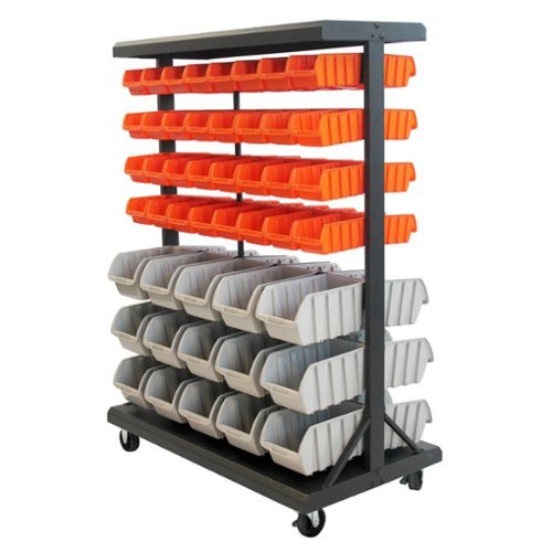 TRINITY | 35.5x19.75x48.5 | Dual-Sided Rolling Bin Rack - Black
