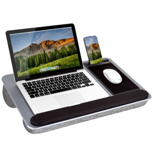 LapGear - Home Office Pro Lap Desk (Fits up to 15" Laptop) - Silver Carbon