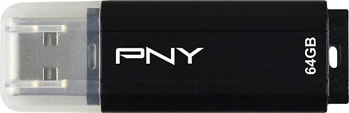  PNY - Classic Attaché 64GB USB 2.0 Flash Drive - Black/Clear
