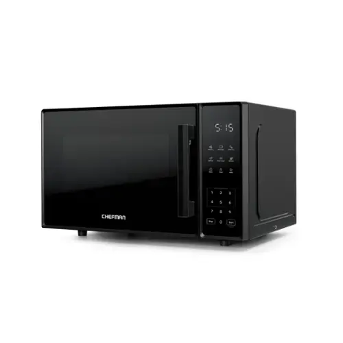 Front. Chefman - Countertop Microwave Oven 1.1 Cu. Ft., 1000 Watts with 6 Presets and 10 Power Levels - Black.