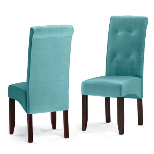 Simpli Home - Cosmopolitan Deluxe Tufted Parson Chair (Set of 2) - Aqua-Front_Standard 