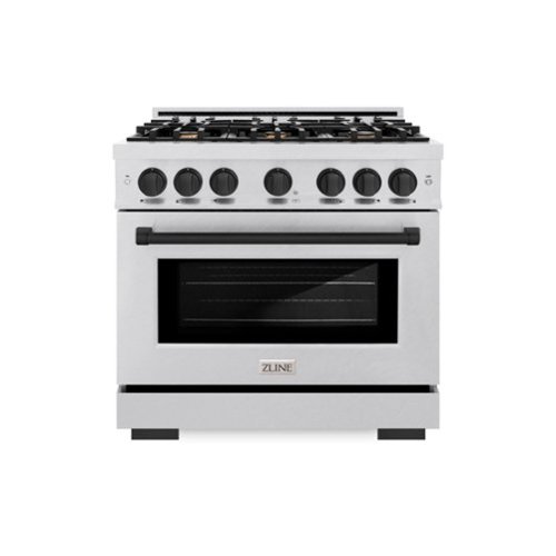 ZLINE - Autograph 36 in. Freestanding Select Satin Steel Gas Range w/ 6 Burners & Black Accents - Satin Stainless Steel