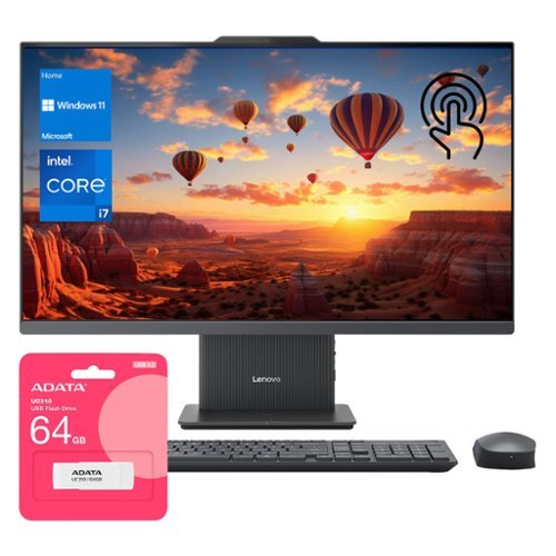 Lenovo - IdeaCentre I 27" Touchscreen All-in-One - Wireless K&M - Intel Core i7-13620H - 16GB RAM, 1TB SSD - Adata 64GB USB Drive - Black-Front_Standard 