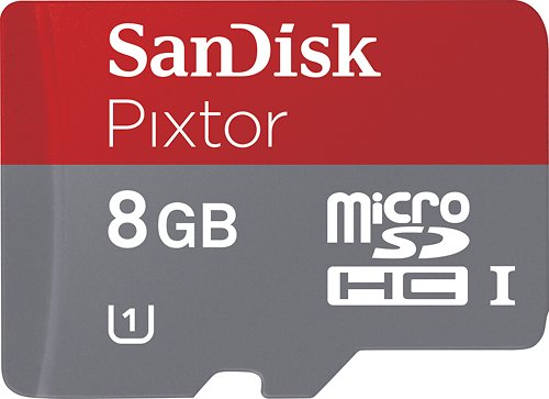  SanDisk - Pixtor 8GB microSDHC Class 10 Memory Card