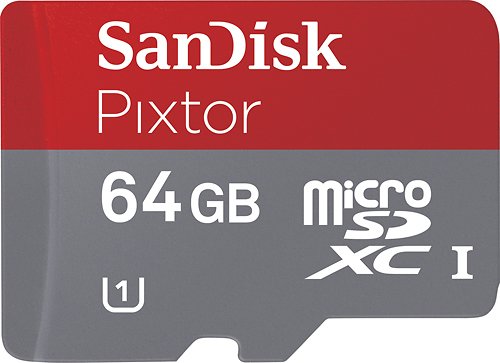  SanDisk - Pixtor 64GB microSDXC UHS-I Memory Card