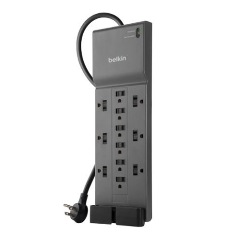Belkin Surge Protector for Home/Office with 12 AC outlets, 8-foot cord, 3940 joules of surge protection, and a $300,000 CEW - Black WORLDWIDE DELIVERY