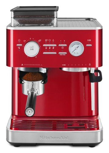 KitchenAid - Semi Automatic Espresso Machine with Burr Grinder, KES6551 - Candy Apple Red-Front_Standard 