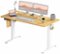 Bestier - 55in Electric Standing Desk Height Computer Home Office Desk with Hooks and Wire Holes - Natural-Front_Standard