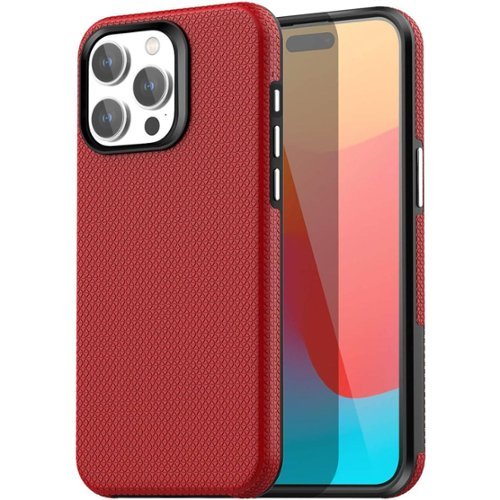 Entronix - Rugged Case for iPhone 16 Pro Max - Shockproof and Anti-Slip Protection - Red-Front_Standard 