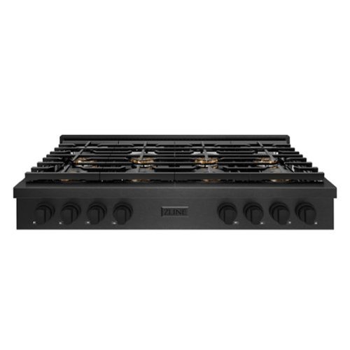 ZLINE - 48 in. Paramount Gas Rangetop with 8 Burner DuoPro Cooktop in Black Satin Stainless Steel (PSRTBS-48) - Black Satin Stainless Steel-Front_Standard 