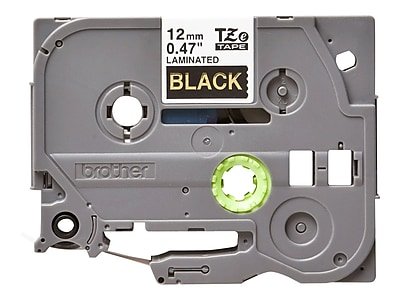 Brother - P-touch Laminated Label Maker Tape, 1/2" x 26-2/10' - Gold On Black