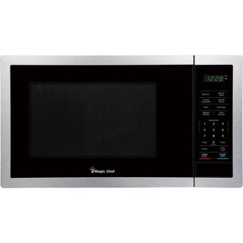 Magic Chef - 0.9 Cu. Ft. 900-Watt Countertop Digital Touch Microwave - Silver-Front_Standard 
