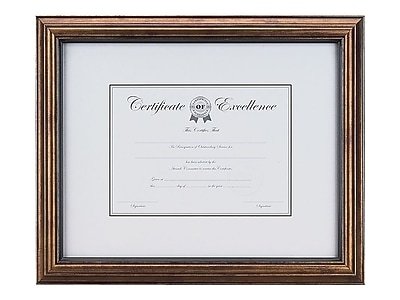 Staples - Plastic Certificate Frame, Bronze (53121/20189) - Antique Bronze with Black Accent