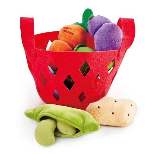 Hape Kitchen Vegetable Basket Food Playset, 7 Pieces, Kid's Felt Kitchen Toys
