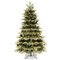 Costway - 6 FT Pre-Lit Christmas Tree 3 Modes Hinged with Quick Power Connector & 350 Lights - Green/White-Front_Standard
