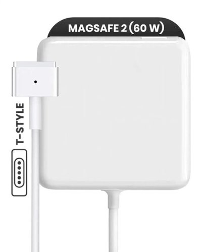 MobileSentrix - 60W MagSafe 2 Power Adapter With Cable (T-Style) Compatible For MacBook Pro & MacBook Air - OEM - White-Front_Standard 