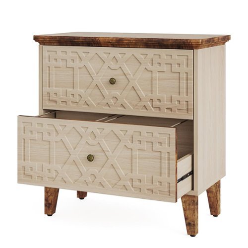 Kadyn - Filing Stroage Cabinets,File Stroage Cabinet, Wood File Cabinet, 2-Drawer Filing Cabinet Storage Cabinet - Brown-Front_Standard 