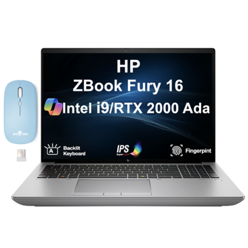 HP - ZBook Fury 16 Workstation 16.0 WUXGA Display (i9-13950HX, 64GB, 2TB SSD, Win 11 Pro) w/Dockztorm Wireless Mouse - Silver-Front_Standard 