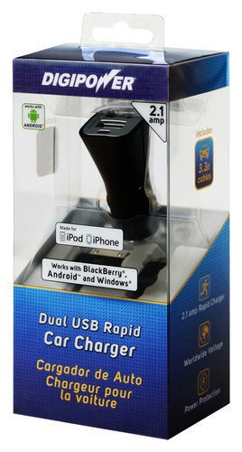  Digipower - Dual USB Vehicle Charger - Black