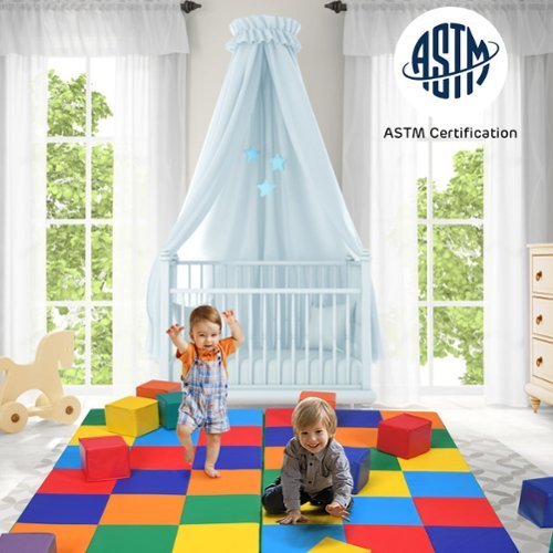 Costway 58'' Toddler Foam Play Mat Baby Folding Activity Floor Mat Home School Daycare - Multi-color GLOBAL SHIPPING
