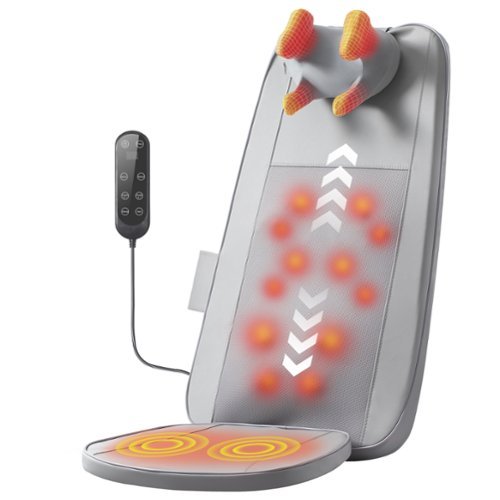 Sugift - Shiatsu Neck & Full Back Massager, Heated Seat Massager Chair Pad Cushion - Gray-Front_Standard 