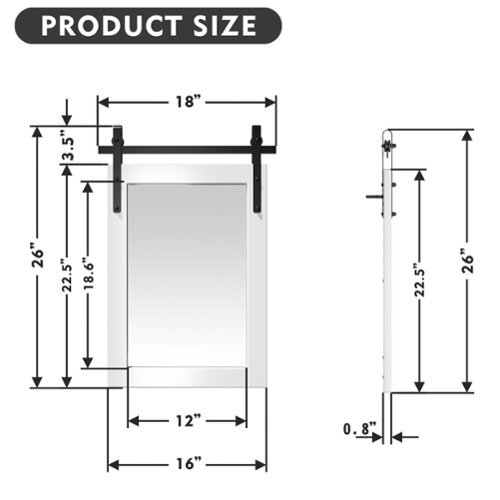 LOVMOR Rectangle Framed Wall Bathroom Vanity Mirror Accent Mirror - 18 x 26 - White BUY IN EUROPE