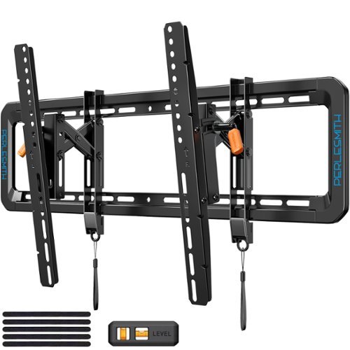 Perlesmith - 42"–90" Extend, Swivel & Tilt TV Mount, Model PSAT1B-US - Black-Front_Standard 