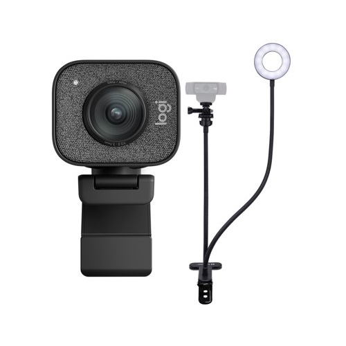 Logitech StreamCam Plus Webcam with Tripod (Graphite) and Knox