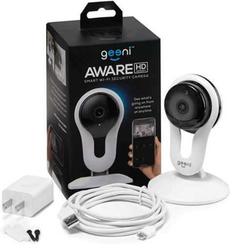 Geeni Aware Indoor HD Wi-Fi Wireless Network Surveillance Camera - Black/White BUY ONLINE