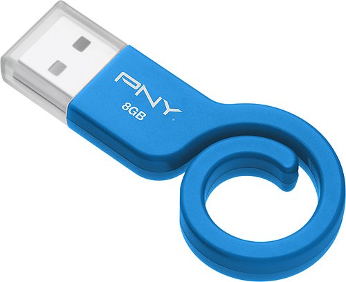  PNY - Monkey Tail 8GB USB 2.0 Flash Drive - Blue