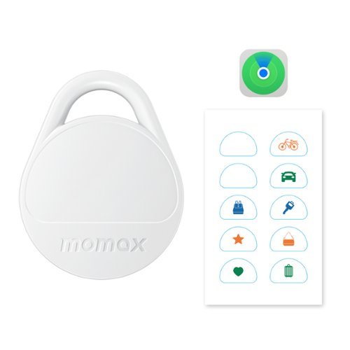 Momax MOMAX Tracker Electronics Key Finder Luggage Tracker, Backpack, Wallet, Pets Works with Apple Find My iOS Only White - White BUY IN EUROPE