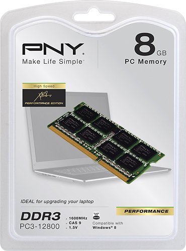  PNY - 8GB 1.6GHz PC3-12800 DDR3 Laptop Memory - Multi