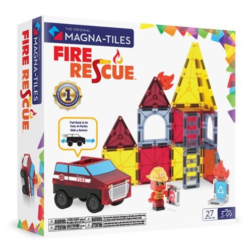 Fire Rescue 27-Piece Magnetic Construction Set, THE ORIGINAL MAGNA-TILES-Front_Standard 