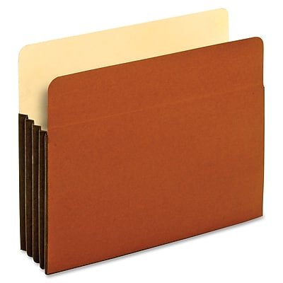 Tyvek - Pendaflex 10% Recycled Reinforced File Pocket, 3 1/2" Expansion, Letter Size, 10/Box (PFX63264) - Brown