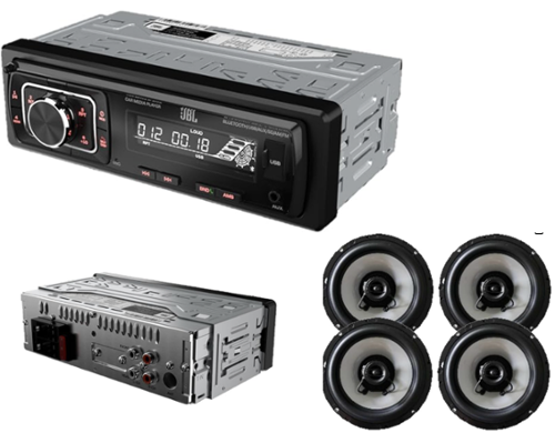 JBL - Celebrity150 Single DIN with 2 pair hertz 6.5" speakers - Black-Front_Standard 