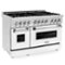 ZLINE - 48" Legacy Dual Fuel Range w/ 7 Burner Cooktop & 2 Ovens w/ White Matte Doors (RA-WM-48) - Matte White-Front_Standard 