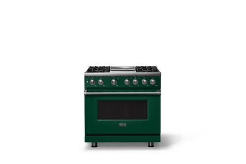 Viking - 36"W. 4 Burner Pro 5 Series 5.6 Cu. Ft. Freestanding Sealed LP Dual Fuel Convection Range/Griddle - Ivy - Ivy