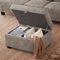 KERDOM - Sectional Sleeper Sofa with Armrest & Storage, Deep Couch with Chaise Comfortable Padded for Living/Bed Room - Gray-Front_Standard