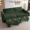 Dyonery - 91-in Sectional Sofa Bed with Reclining Backrest/USB Ports/Cup Holders, Tool Free Assembly, Plush Corduroy - Green-Front_Standard